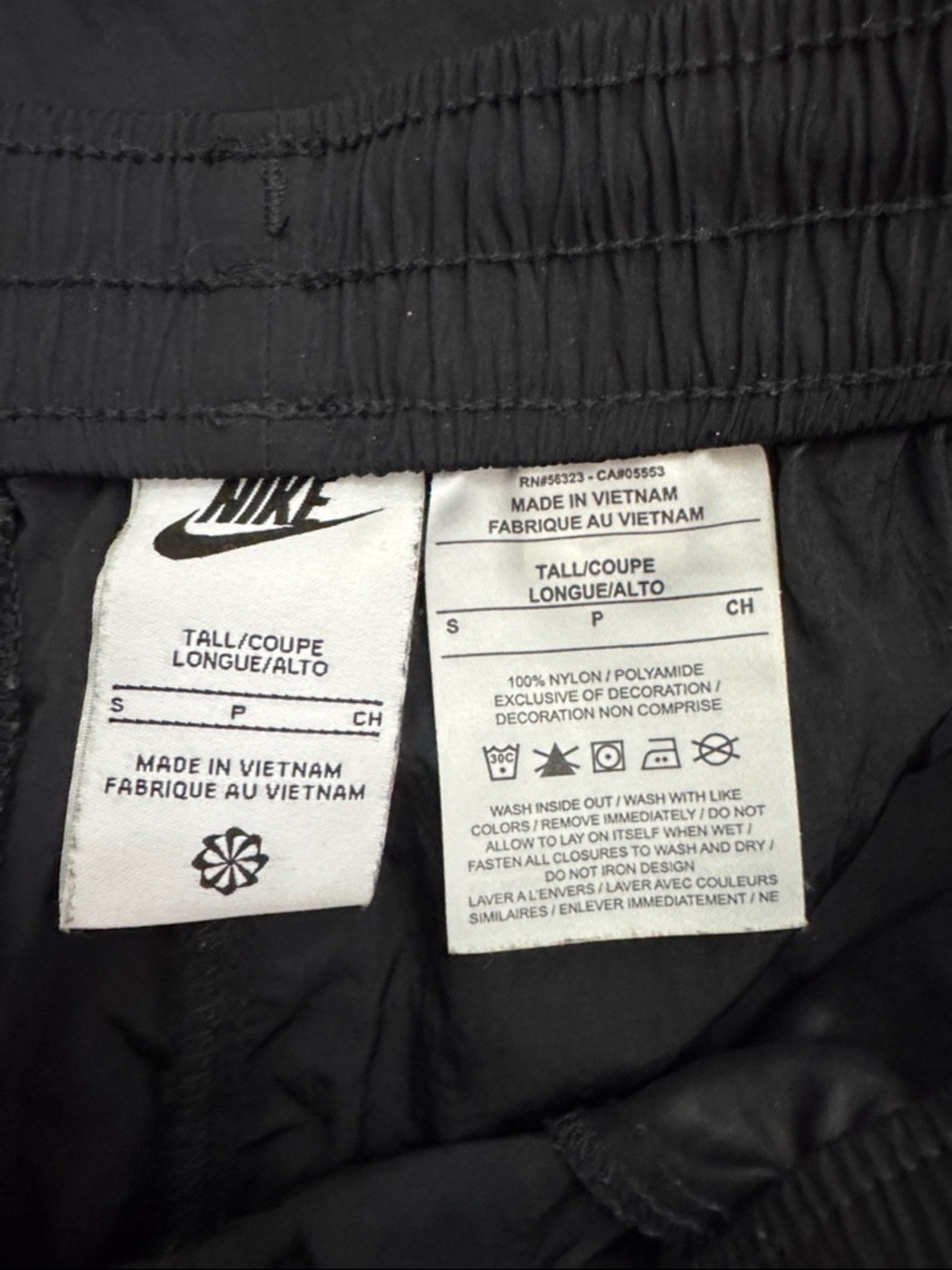 Nike Windrunner High Waisted Woven Open Hem Pants size Small Tall Long Inseam - Picture 9 of 9